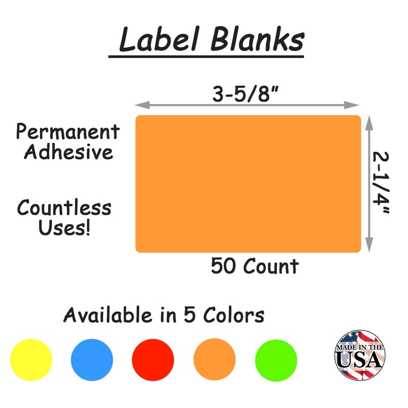 Tag-A-Room Color Coded Labels Orange Stickers, 2" x 3", 50 Count - Image 2